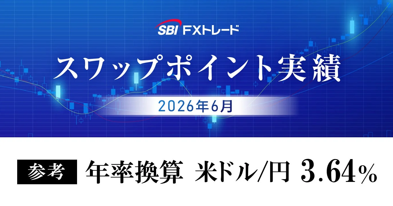 SBI FXトレード スワップポイント実績 2026年6月 米ドル/円 3.64%