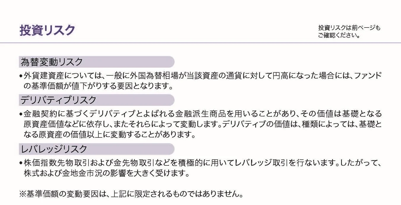 投資リスク（続き）